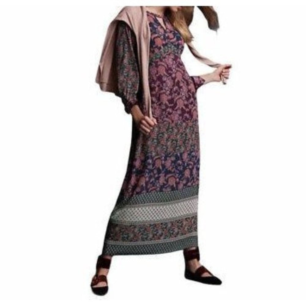 Cabi Maxi Dress Retro Flower Boho Print Size Medium